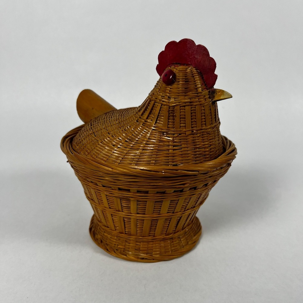 Unbranded Hen on Nest Wicker Basket Unisex OS Brown Good Cottagecore Candy Dish - Picture 2 of 8